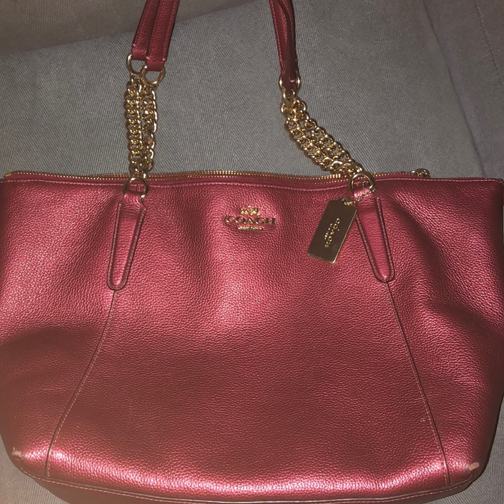 Authentic Coach red leather bag